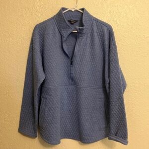 Eddie Bauer Women's Heathered Colony Blue Quilted 1/2 Zip Pullover Used- Size XL